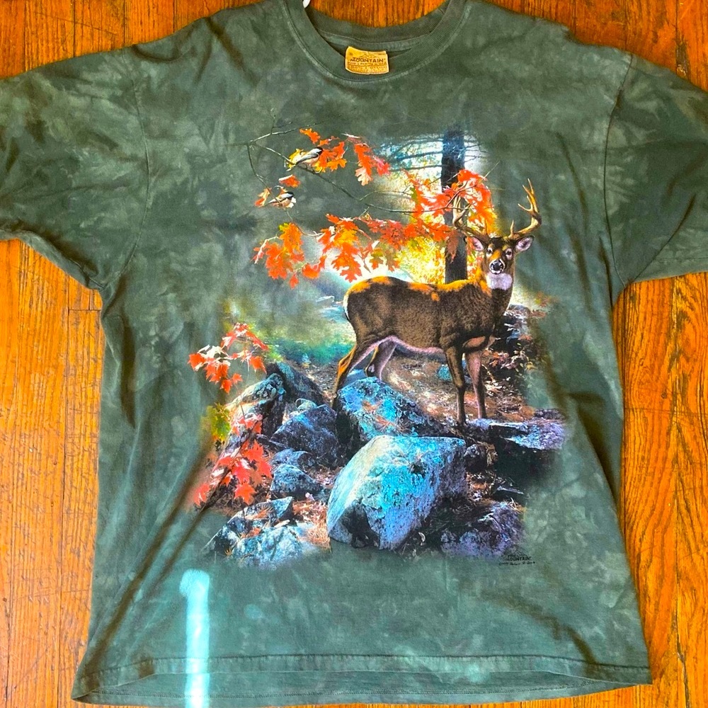 Vintage 99 The Mountain Deer Dyed Graphic T Shirt